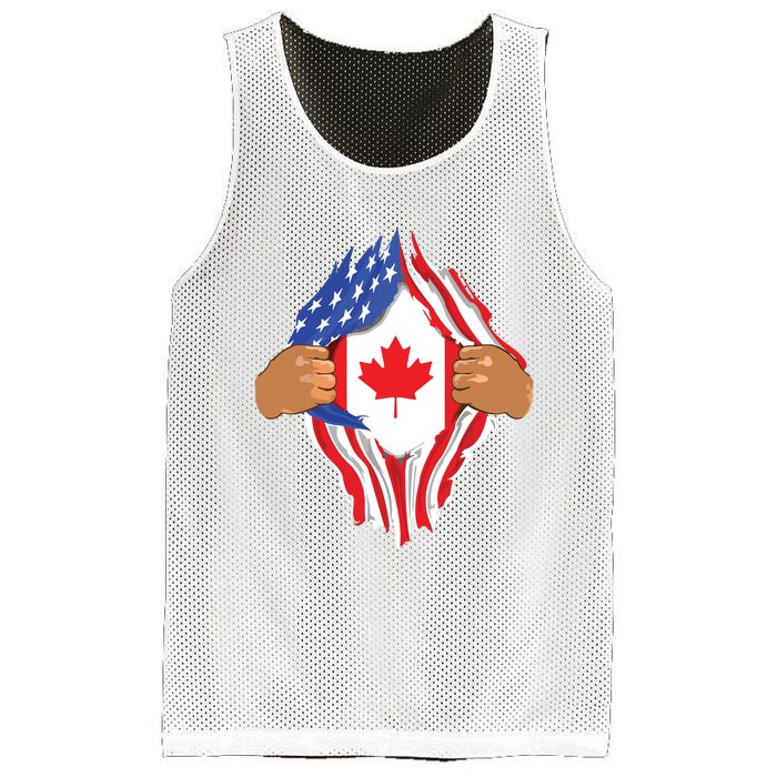 Canadian Blood Inside Me Canada Flag Mesh Reversible Basketball Jersey Tank