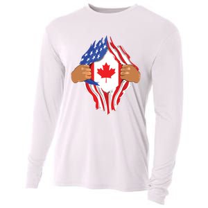 Canadian Blood Inside Me Canada Flag Cooling Performance Long Sleeve Crew