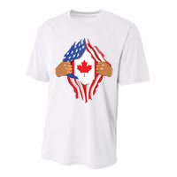 Canadian Blood Inside Me Canada Flag Performance Sprint T-Shirt