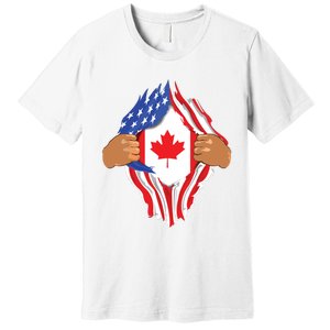 Canadian Blood Inside Me Canada Flag Premium T-Shirt