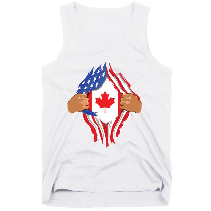 Canadian Blood Inside Me Canada Flag Tank Top