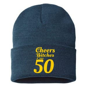 Cheers Bitches IM 50 50th Birthday Sustainable Knit Beanie