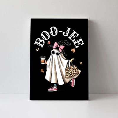 Cute Boo Jee Ghost Halloween Leopard Ghost Coffee Women Canvas