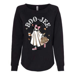 Cute Boo Jee Ghost Halloween Leopard Ghost Coffee Women Womens California Wash Sweatshirt