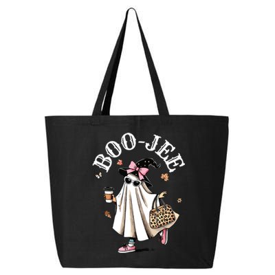 Cute Boo Jee Ghost Halloween Leopard Ghost Coffee Women 25L Jumbo Tote