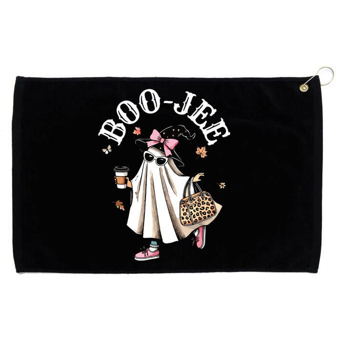 Cute Boo Jee Ghost Halloween Leopard Ghost Coffee Women Grommeted Golf Towel