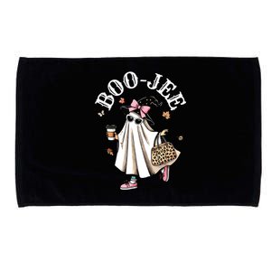 Cute Boo Jee Ghost Halloween Leopard Ghost Coffee Women Microfiber Hand Towel