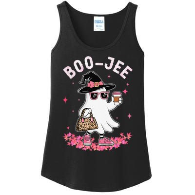 Cute Boo Jee Ghost Halloween Leopard Ghost Coffee Women Gift Ladies Essential Tank