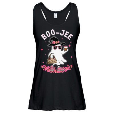 Cute Boo Jee Ghost Halloween Leopard Ghost Coffee Women Gift Ladies Essential Flowy Tank