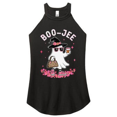 Cute Boo Jee Ghost Halloween Leopard Ghost Coffee Women Gift Women's Perfect Tri Rocker Tank