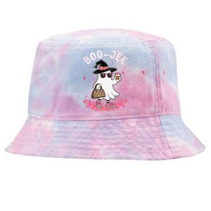 Cute Boo Jee Ghost Halloween Leopard Ghost Coffee Women Gift Tie-Dyed Bucket Hat