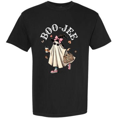 Cute Boo Jee Ghost Halloween Leopard Ghost Coffee Garment-Dyed Heavyweight T-Shirt