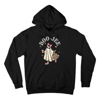 Cute Boo Jee Ghost Halloween Leopard Ghost Coffee Hoodie