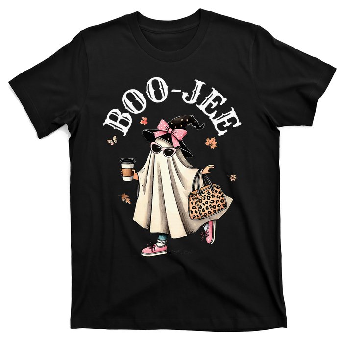 Cute Boo Jee Ghost Halloween Leopard Ghost Coffee T-Shirt