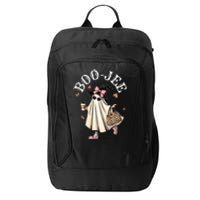 Cute Boo Jee Ghost Halloween Leopard Ghost Coffee City Backpack