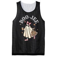 Cute Boo Jee Ghost Halloween Leopard Ghost Coffee Mesh Reversible Basketball Jersey Tank