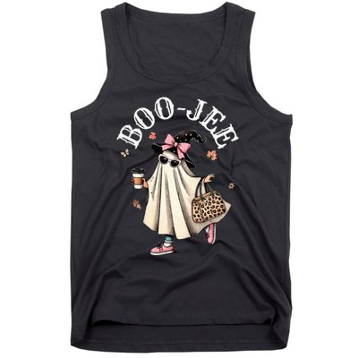 Cute Boo Jee Ghost Halloween Leopard Ghost Coffee Tank Top