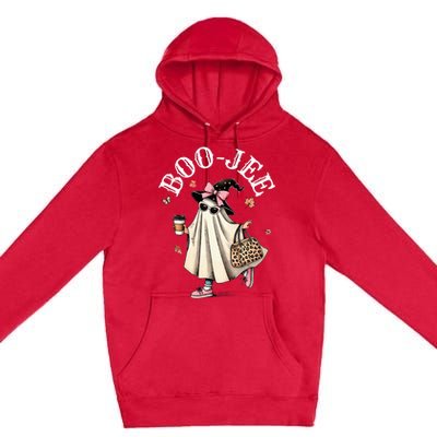 Cute Boo Jee Ghost Halloween Leopard Ghost Coffee Premium Pullover Hoodie