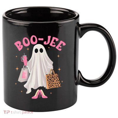 Cute Boo Jee Tumbler Ghost Boujee Halloween Girl Women 11oz C Handle Ceramic Mug