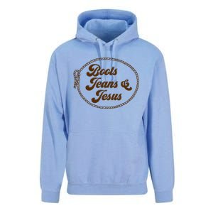 Cute Boots Jeans And Jesus Cow Christian Country Western Unisex Surf Hoodie