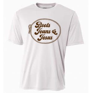 Cute Boots Jeans And Jesus Cow Christian Country Western Cooling Performance Crew T-Shirt