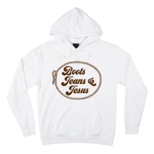 Cute Boots Jeans And Jesus Cow Christian Country Western Hoodie