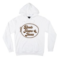 Cute Boots Jeans And Jesus Cow Christian Country Western Hoodie