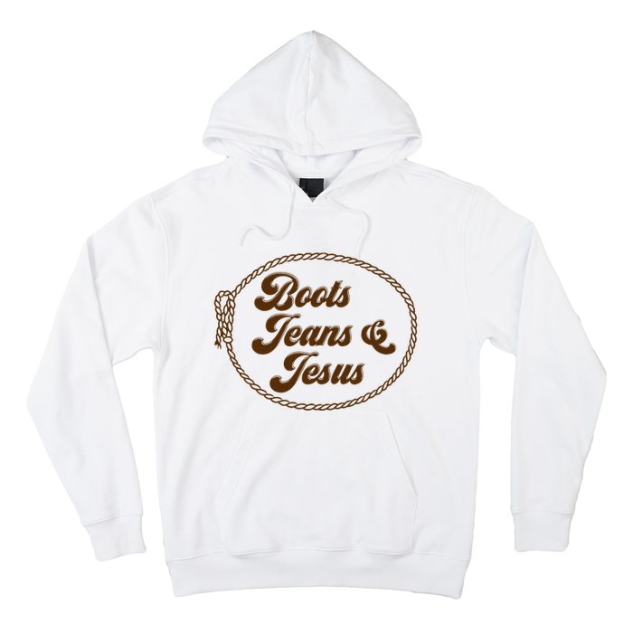 Cute Boots Jeans And Jesus Cow Christian Country Western Hoodie