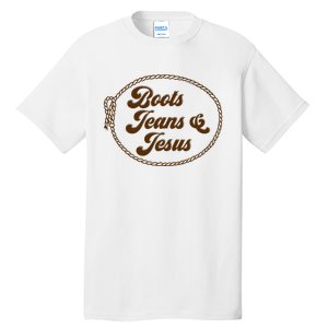 Cute Boots Jeans And Jesus Cow Christian Country Western Tall T-Shirt