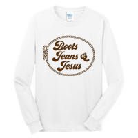 Cute Boots Jeans And Jesus Cow Christian Country Western Tall Long Sleeve T-Shirt