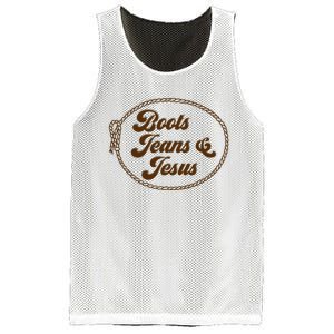 Cute Boots Jeans And Jesus Cow Christian Country Western Mesh Reversible Basketball Jersey Tank