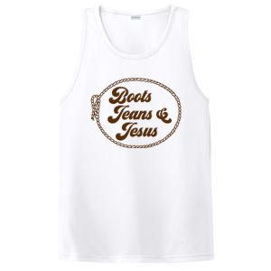 Cute Boots Jeans And Jesus Cow Christian Country Western PosiCharge Competitor Tank