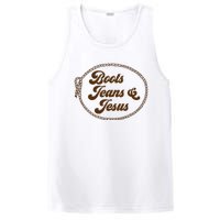 Cute Boots Jeans And Jesus Cow Christian Country Western PosiCharge Competitor Tank