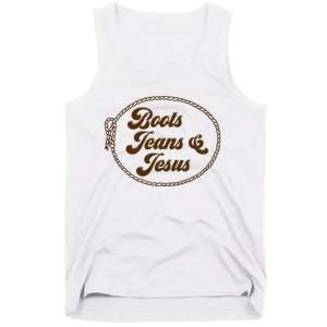 Cute Boots Jeans And Jesus Cow Christian Country Western Tank Top