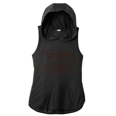 Cute Boots Jeans And Jesus Cow Cow Country Western Ladies PosiCharge Tri-Blend Wicking Draft Hoodie Tank