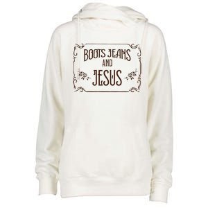 Cute Boots Jeans And Jesus Cow Cow Country Western Womens Funnel Neck Pullover Hood