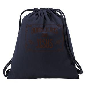 Cute Boots Jeans And Jesus Cow Cow Country Western Drawstring Bag