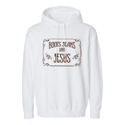 Cute Boots Jeans And Jesus Cow Cow Country Western Garment-Dyed Fleece Hoodie