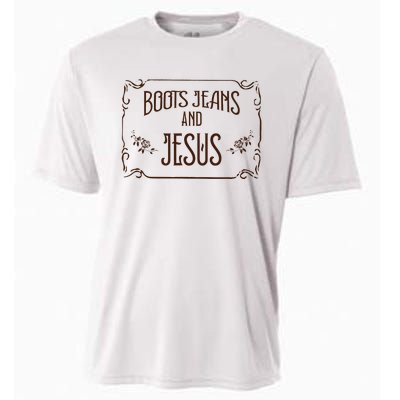 Cute Boots Jeans And Jesus Cow Cow Country Western Cooling Performance Crew T-Shirt