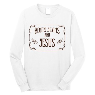 Cute Boots Jeans And Jesus Cow Cow Country Western Long Sleeve Shirt