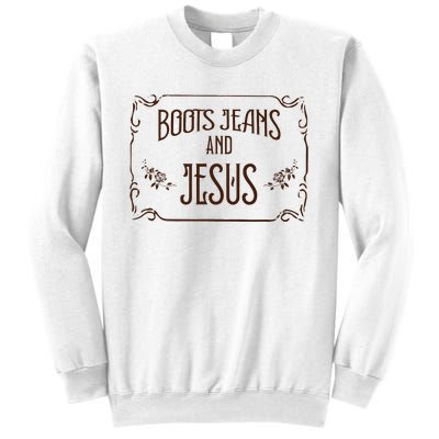 Cute Boots Jeans And Jesus Cow Cow Country Western Sweatshirt