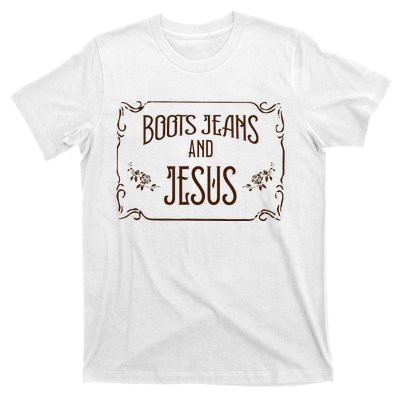 Cute Boots Jeans And Jesus Cow Cow Country Western T-Shirt