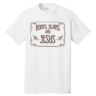 Cute Boots Jeans And Jesus Cow Cow Country Western Tall T-Shirt