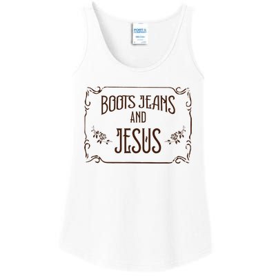 Cute Boots Jeans And Jesus Cow Cow Country Western Ladies Essential Tank