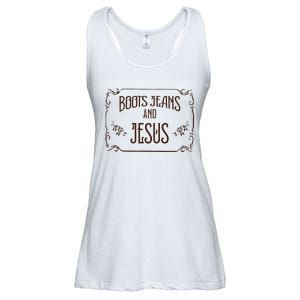 Cute Boots Jeans And Jesus Cow Cow Country Western Ladies Essential Flowy Tank