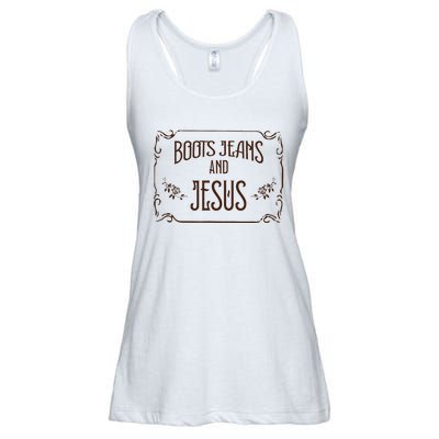 Cute Boots Jeans And Jesus Cow Cow Country Western Ladies Essential Flowy Tank