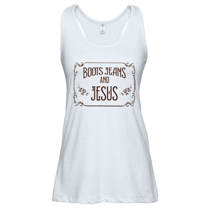 Cute Boots Jeans And Jesus Cow Cow Country Western Ladies Essential Flowy Tank