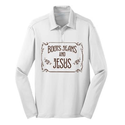 Cute Boots Jeans And Jesus Cow Cow Country Western Silk Touch Performance Long Sleeve Polo