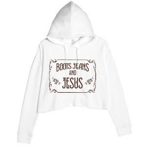 Cute Boots Jeans And Jesus Cow Cow Country Western Crop Fleece Hoodie