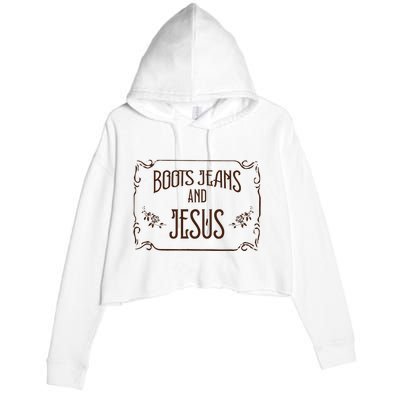 Cute Boots Jeans And Jesus Cow Cow Country Western Crop Fleece Hoodie